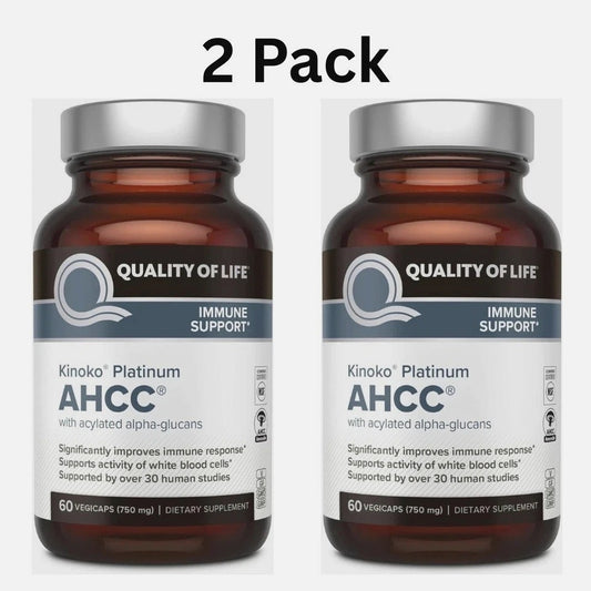 Kinoko Platinum AHCC Immune Support 120 Capsules 2 Pack