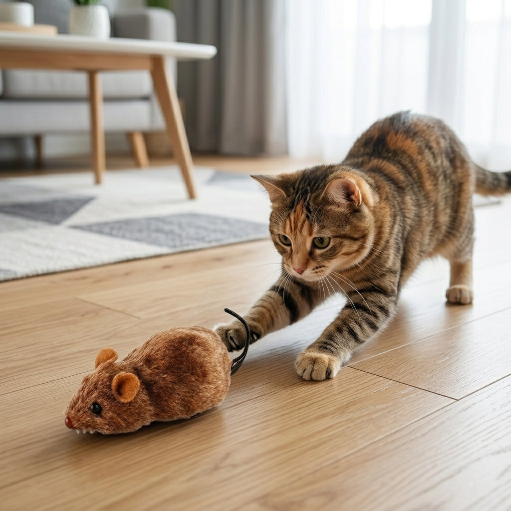 Realistic Plush Running Mouse Toy for Pets