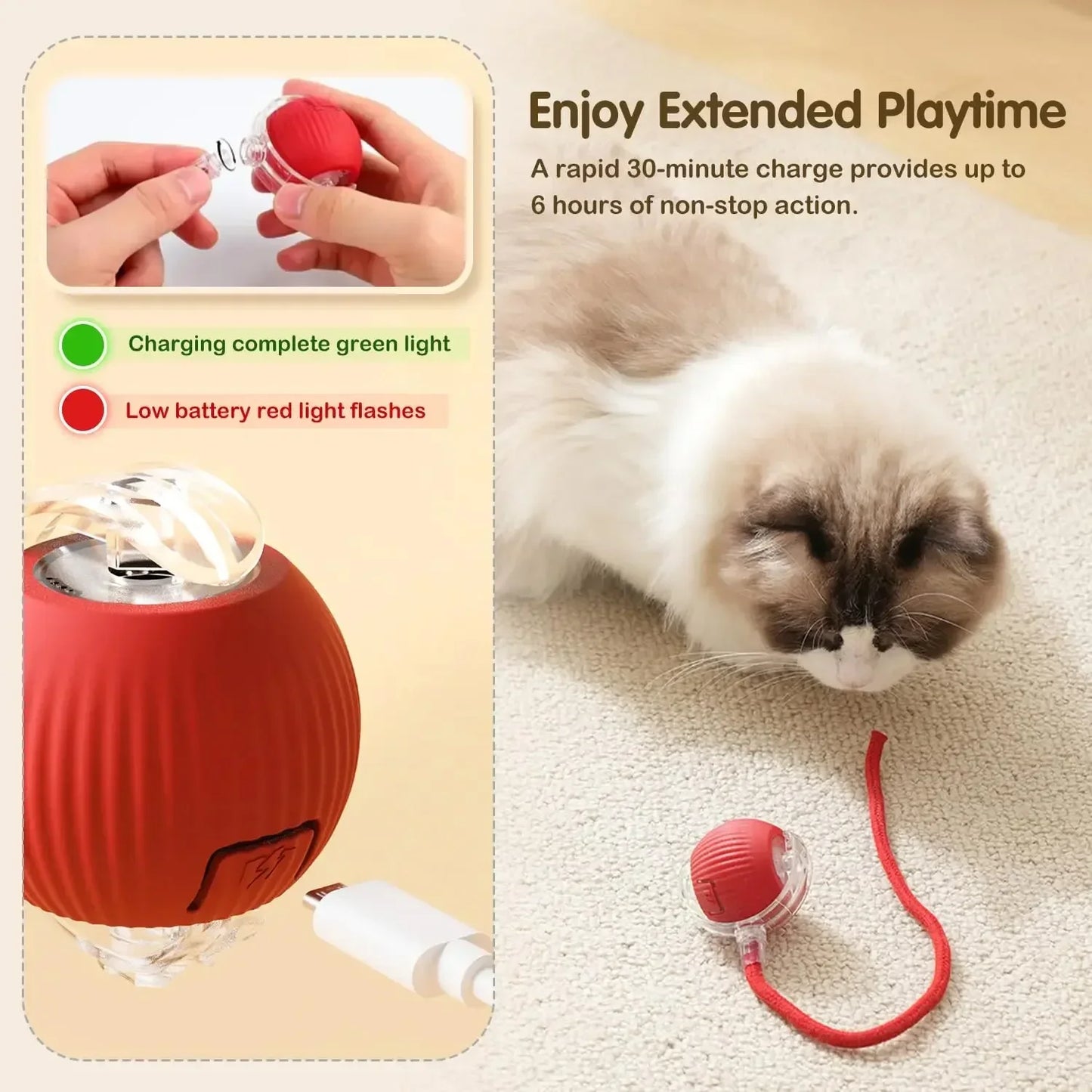 Smart Rolling Cat Toy Ball