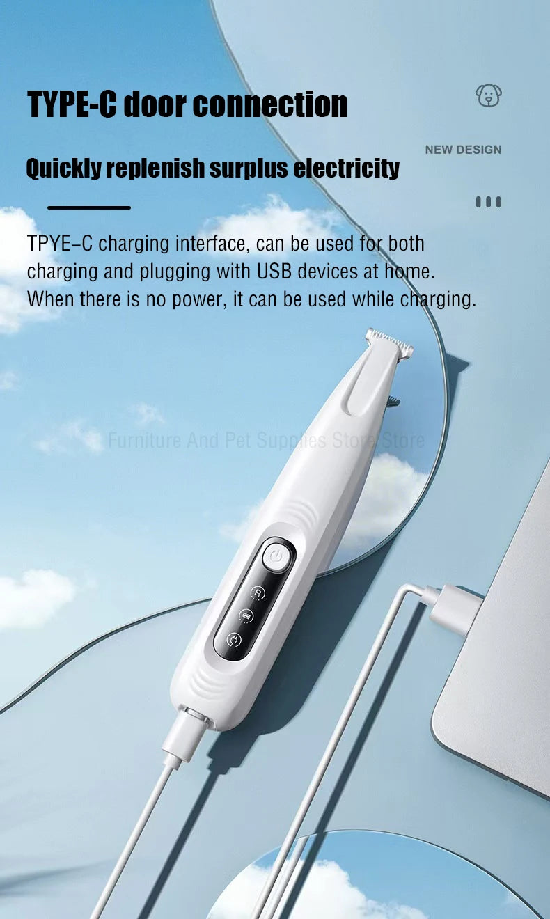 Type C Dog Paw Trimmer with LED Light
