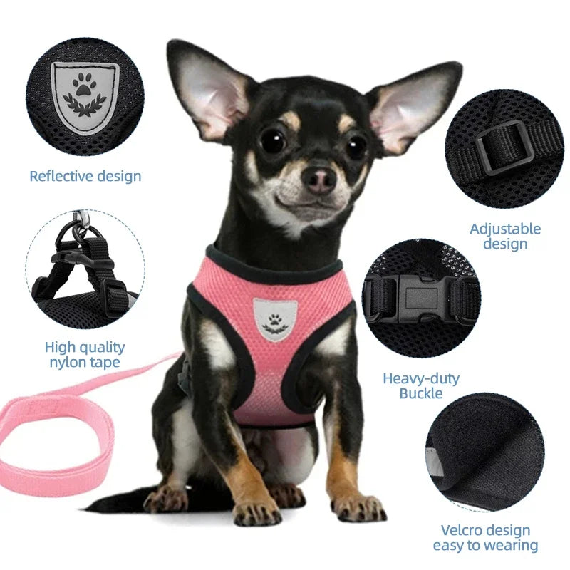 Mesh Breathable Harnesses Reflective sti for Small Dog Cat accessories