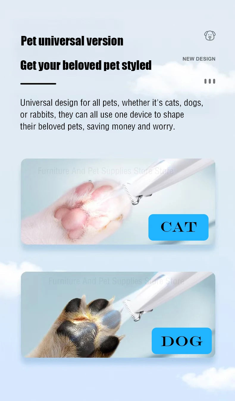 Type C Dog Paw Trimmer with LED Light