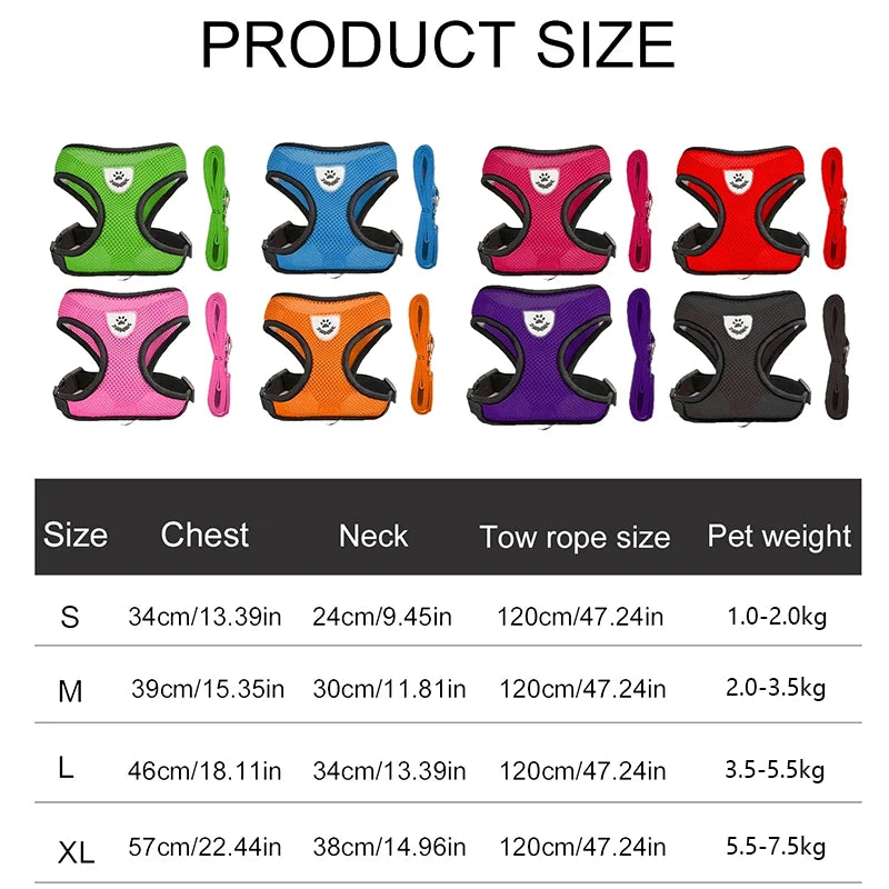Mesh Breathable Harnesses Reflective sti for Small Dog Cat accessories