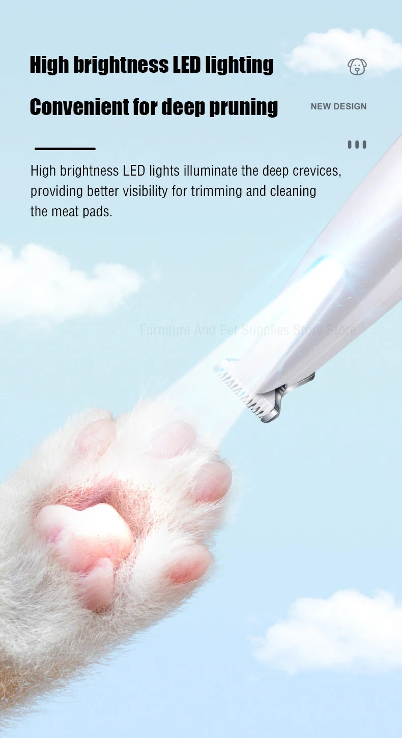 Type C Dog Paw Trimmer with LED Light